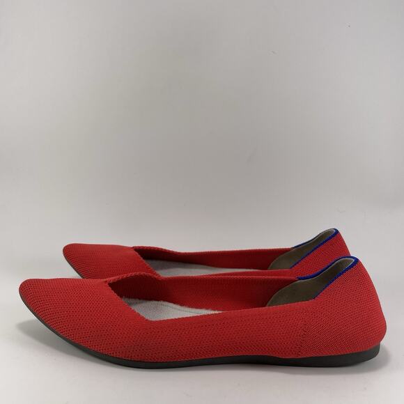 Rothy’s The Point Pointed Toe Flats Womens Size 8 Red Slip On Rothys - Picture 3 of 9